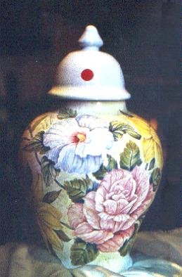 Ceramiche d-Arte di Albisola - Vaso in maiolica
dipinto con varie scene floreali 